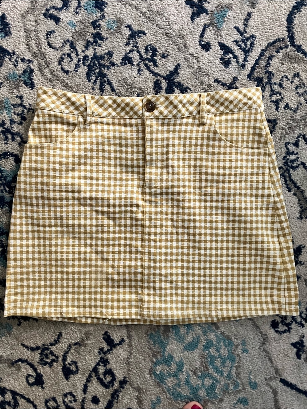 Kendall & Kylie Yellow Gingham Mini Skirt